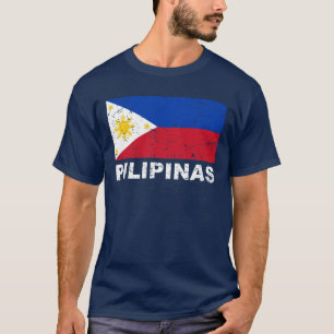 Camiseta Vintage da bandeira de Filipinas