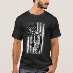 Camiseta Vintage da Bandeira dos EUA Amante de Mot