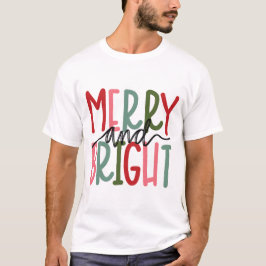 Camiseta Vintage da Família Natal feliz e Brilhante
