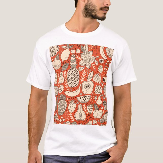 Camiseta Vintage da Fruta de Verão (Frente)