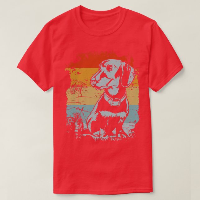 Camiseta Vintage Dachshund (Frente do Design)