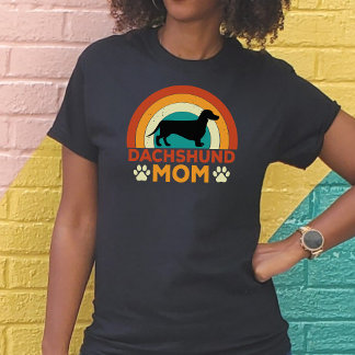 Camiseta Vintage Dachshund Dog Mãe Sunset