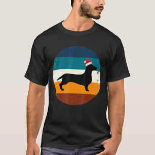 Camiseta Vintage Dachshund Santa Hat Dackel Proprietário d