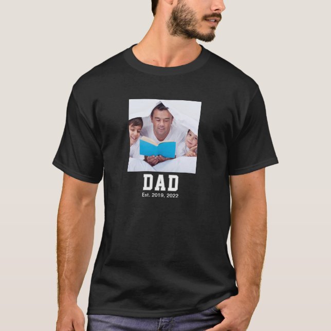 Camiseta Vintage Dad Established Gift Photo (Frente)
