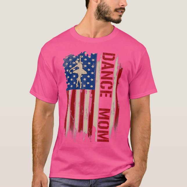Camiseta Vintage Dance Mãe Americana Flag Dancerdancing (Frente)