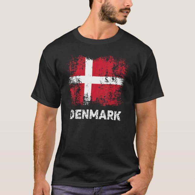 Camiseta Vintage Danish Flag Patriotic Denmark Flag (Frente)