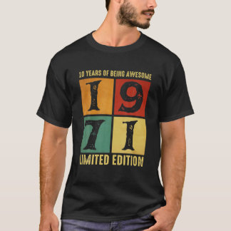 Camiseta Vintage De 10 Anos 1971 Edição Limitada 50º Nascim