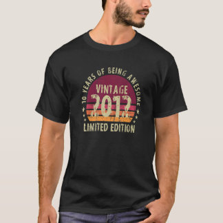 Camiseta Vintage de 10 anos 2012 10º aniversário