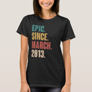 Camiseta Vintage de 10 anos 2013 Aniversário 10.ª Decoração