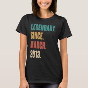 Camiseta Vintage de 10 anos 2013 Aniversário de 10 de março