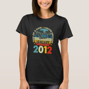 Camiseta Vintage de 11 anos Janeiro de 2012 11 Aniversário