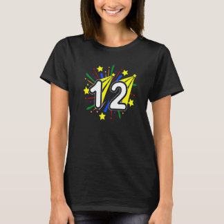 Camiseta Vintage de 12 anos Número 12 12 Aniversário P
