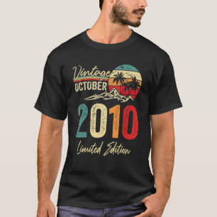 Camiseta Vintage de 12 anos outubro de 2010 12 Aniversário