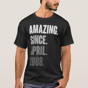 Camiseta Vintage de 15 anos 2008 April Birthday 15 Deco