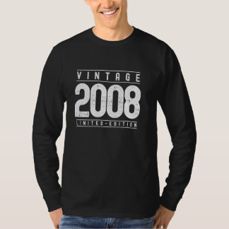 Camiseta Vintage de 16 anos 2008 16ª Decoração do Aniversár