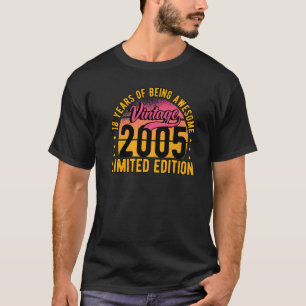 Camiseta Vintage de 18 anos 2005 18º aniversário whit 1