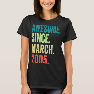 Camiseta Vintage de 18 anos março de 2005 18º Aniversário