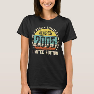 Camiseta Vintage de 18 anos março de 2005 18º aniversário 1
