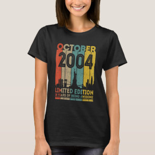 Camiseta Vintage de 18 anos outubro de 2004 18º aniversário