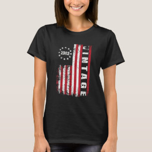 Camiseta Vintage de 19 anos 2003 American Flag 19º Bday B