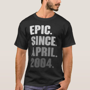 Camiseta Vintage de 19 anos 2004 abril Aniversário 19º Deco