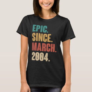 Camiseta Vintage de 19 anos 2004 Aniversário 19º Decoração