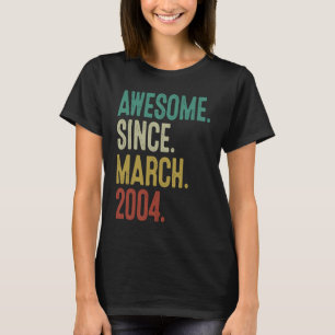 Camiseta Vintage de 19 anos março de 2004 19º aniversário