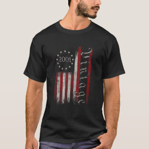 Camiseta Vintage de 21 anos 2001 American Flag 21rua Birth
