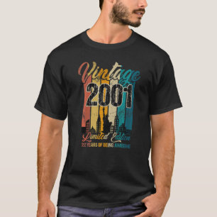Camiseta Vintage de 22 anos 2001 22ª Festa de aniversário