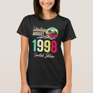 Camiseta Vintage de 24 Anos Agosto de 1998  24º Aniversário