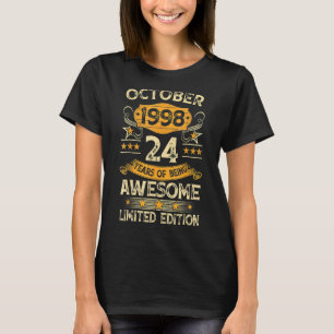 Camiseta Vintage de 24 anos outubro de 1998 24º aniversário