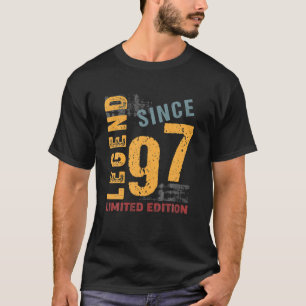 Camiseta Vintage de 25 anos, 1997, Decoração de aniversário