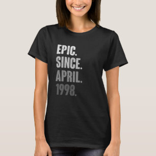 Camiseta Vintage de 25 anos 1998 April Birthday 25 Deco