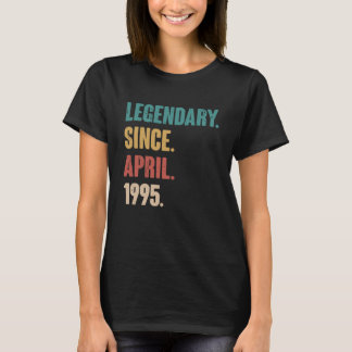 Camiseta Vintage de 28 anos 1995 Aniversário de 28 de abril
