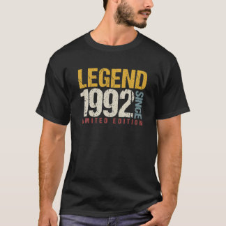 Camiseta Vintage de 30 anos 1992 Decoração de aniversário d