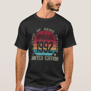 Camiseta Vintage de 30 anos 1992 Edição limitada, 30 Birt