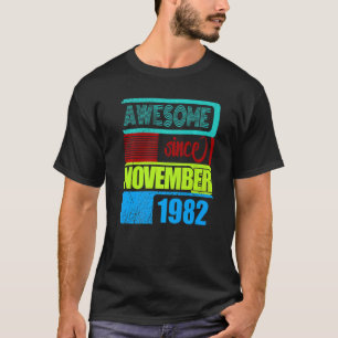 Camiseta Vintage de 40 anos 1982 nascer novembro fantástico