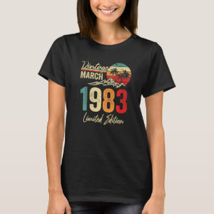 Camiseta Vintage de 40 anos março de 1983 aniversário de 40