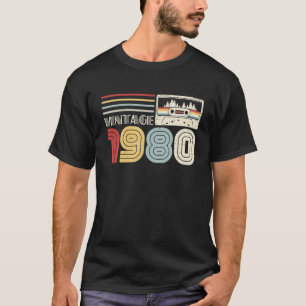 Camiseta Vintage de 41 anos 1980 Cassette Tape 41Rua Nascim