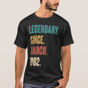 Camiseta Vintage de 41 anos 1982 Aniversário Março 41rua De
