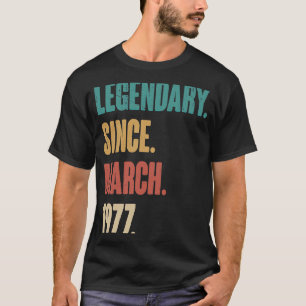 Camiseta Vintage de 46 anos 1977 Aniversário de 46 de março