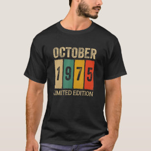 Camiseta Vintage de 47 anos outubro de 1975 Aniversário