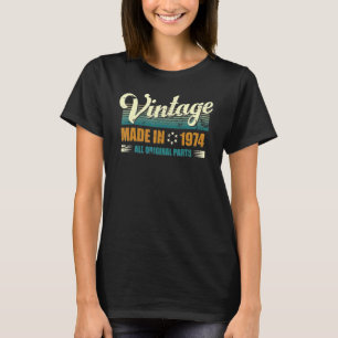 Camiseta Vintage de 48 anos 1974 originais partes 48