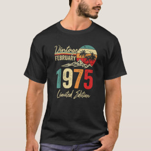Camiseta Vintage de 48 anos fevereiro de 1975 48º aniversár