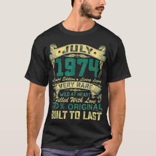 Camiseta Vintage de 48 anos julho de 1974 Limited Edition 4