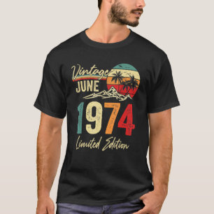 Camiseta Vintage de 48 anos junho de 1974 48º aniversário