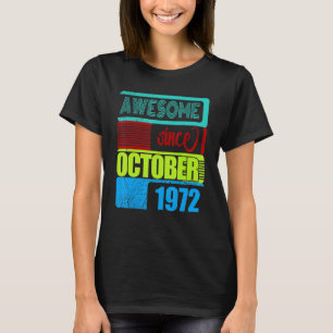 Camiseta Vintage de 50 anos 1972 Nascer outubro Fantástico