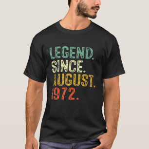 Camiseta Vintage De 50 Anos Agosto De 1972 Feita Em 1972 50