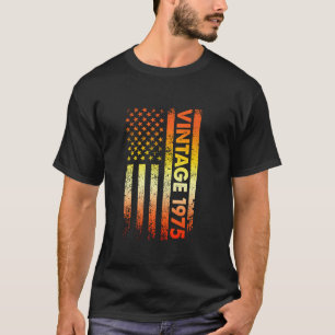 Camiseta Vintage De 50 Anos Feita Em 1975 Com Bandeira Amer