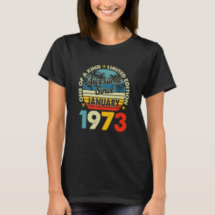 Camiseta Vintage de 50 anos Janeiro de 1973 50º aniversário